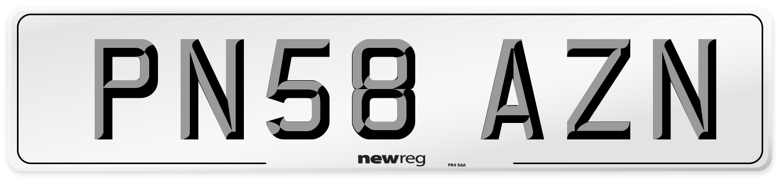 PN58 AZN Number Plate from New Reg